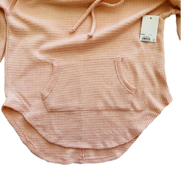 SO Hoodie Sweater Peach Balloon Sleeve Kangaroo Pocket Pullover Lightweight - Picture 8 of 11